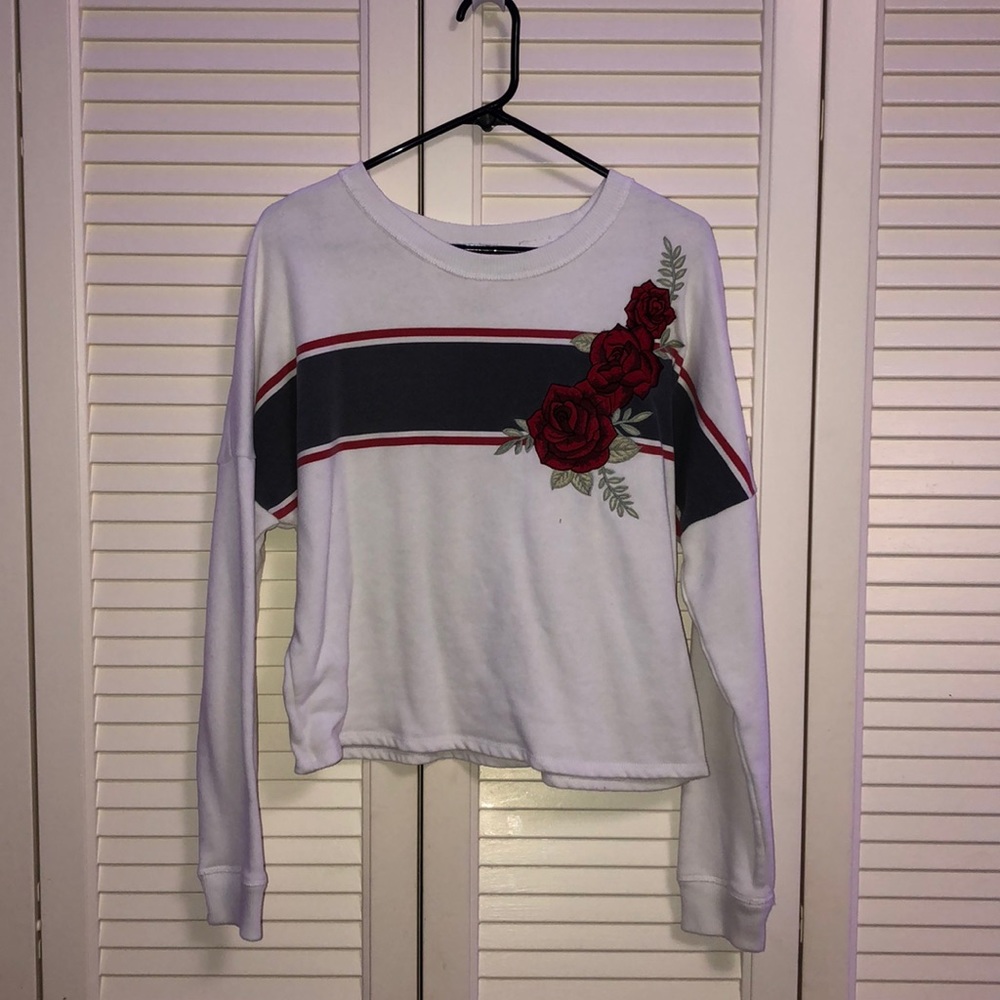 white cropped sweater